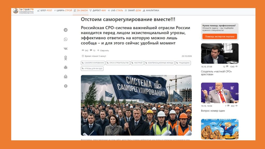 Отстоим саморегулирование вместе!!!